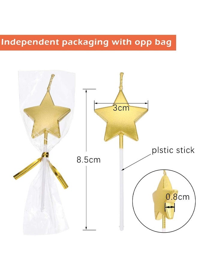10 PCS Star Candles, Birthday Candles Metallic Cake Candles For Birthday Wedding Party Cupcakes Topper Decorations Anniversary - Image 2